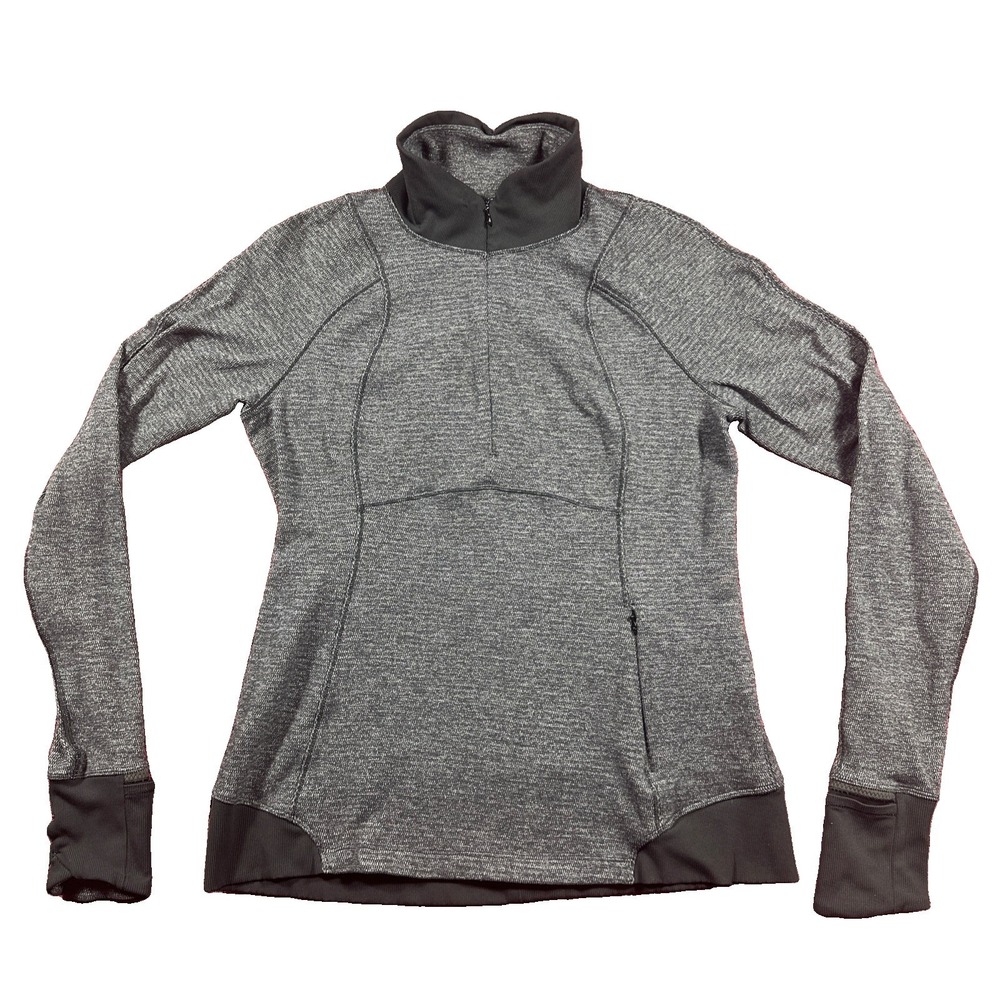 Lululemon 1/4 Zip Pullover Womens 10 Gray Long Sleeve Mock Neck Running Top